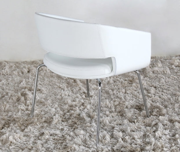 LC241 Amelia Lounge Chair in White Leatherette 