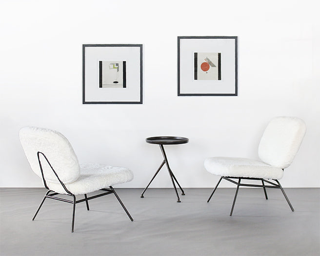 LC274 Ivory Angora Lounge Chair 