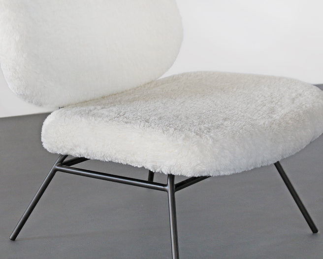 LC274 Ivory Angora Lounge Chair 