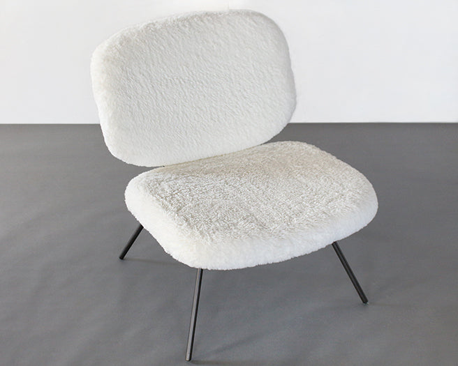 LC274 Ivory Angora Lounge Chair 