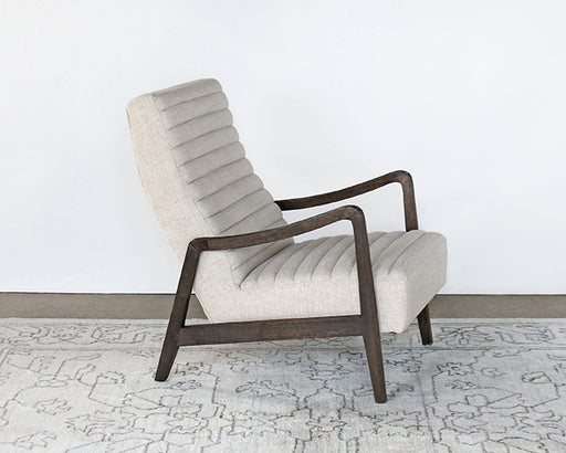 LC275 Channel Tufted Lounge Chair in Natural Linen 
