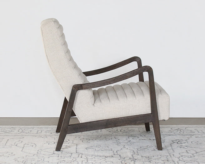 LC275 Channel Tufted Lounge Chair in Natural Linen 