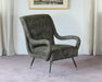 LC303 - Dappled Green Lounge Chair with sculpted Arms