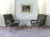 LC303 - Dappled Green Lounge Chair with sculpted Arms