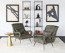 LC303 - Dappled Green Lounge Chair with sculpted Arms