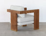 LC307 - Open Arm Lounge Chair With Natural Upholstery