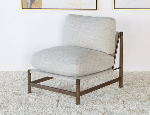 LC323 - Natural Taupe With Parawood Frame Lounge Chair 
