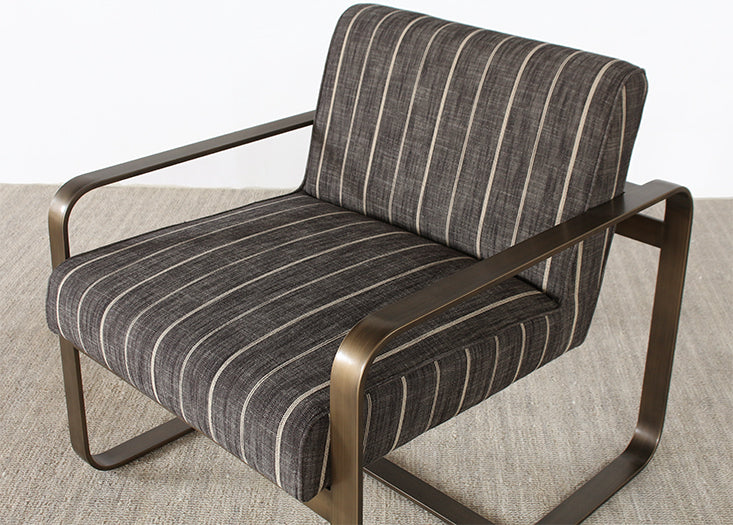 Brass Lounge Chair With Dusk Stripe
