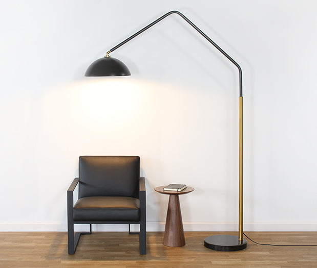 Black Leather Lounge Chair On Black Base