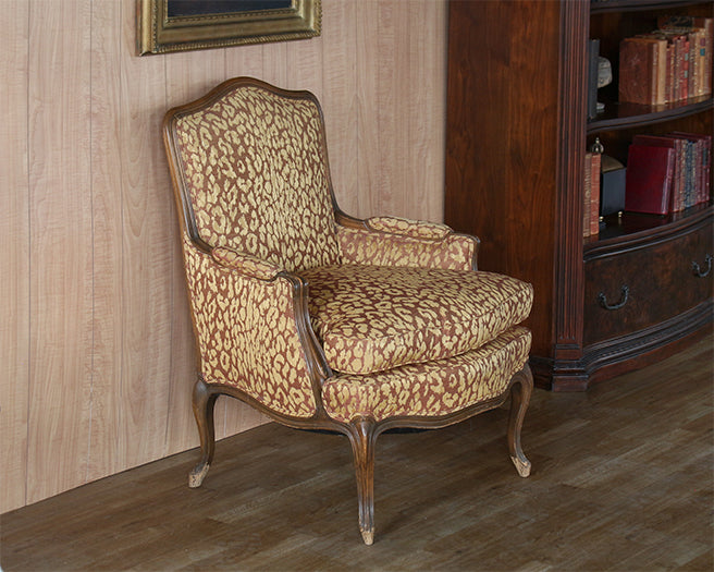 Vintage Louis Style Leopard Lounge Chair