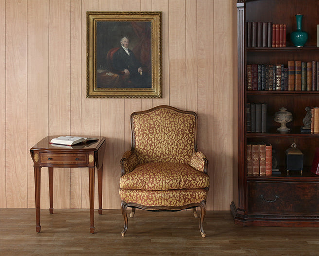 Floral Medallion Pembroke End Table, 20th Century