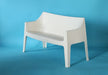 LS144 Molded Plastic Stacking Loveseat in Linen 