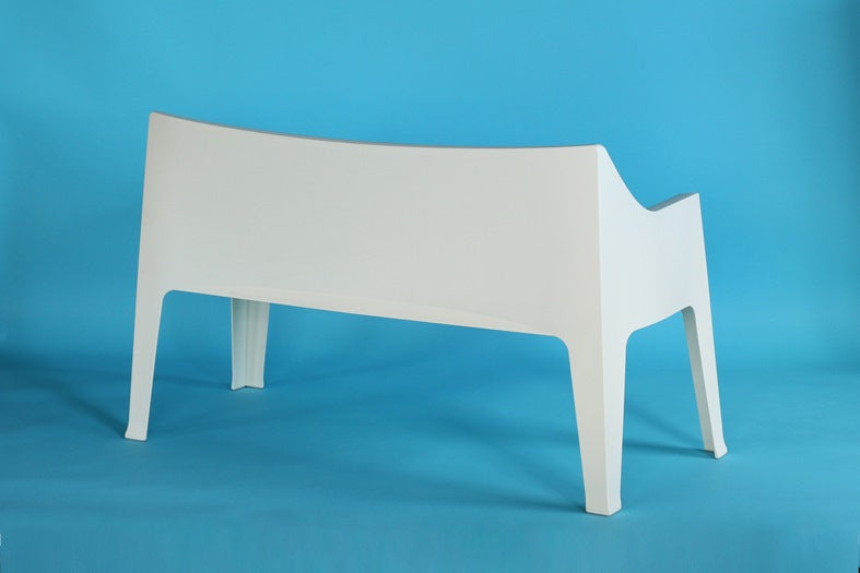 LS144 Molded Plastic Stacking Loveseat in Linen 