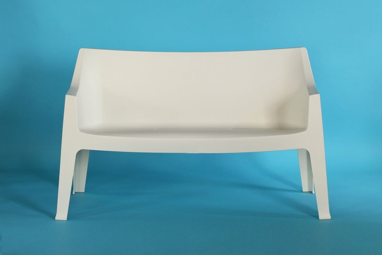 LS144 Molded Plastic Stacking Loveseat in Linen 