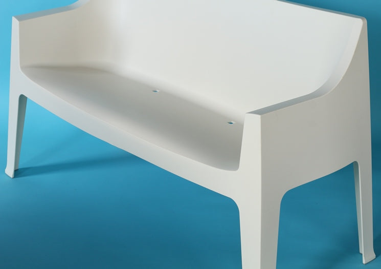 LS144 Molded Plastic Stacking Loveseat in Linen 
