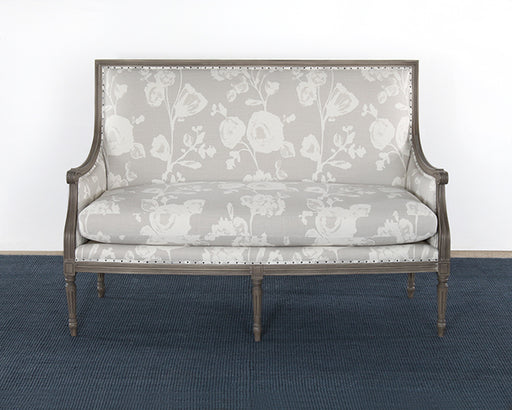 LS152 - French Style Floral Print Linen Loveseat 