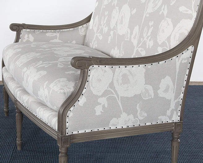 LS152 - French Style Floral Print Linen Loveseat 