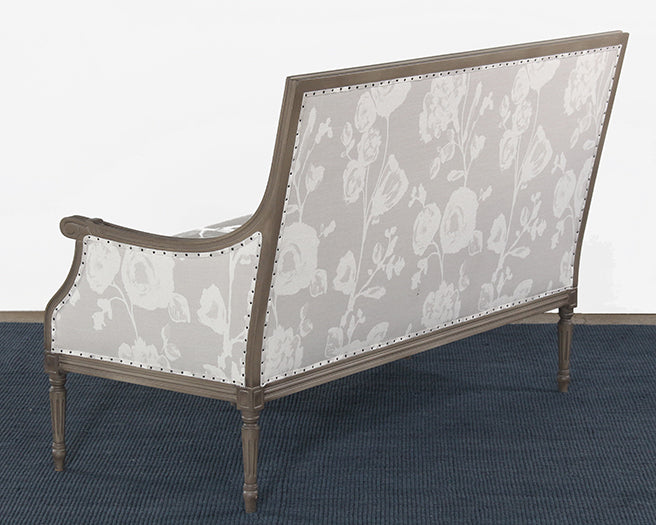 LS152 - French Style Floral Print Linen Loveseat 