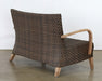 LS155 - Brown Outdoor Loveseat With Wooden Arms