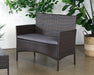 LS156 - Dark Wicker Love Seat With Medium Grey Cushion