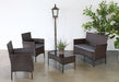 LS156 - Dark Wicker Love Seat With Medium Grey Cushion
