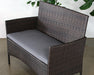 LS156 - Dark Wicker Love Seat With Medium Grey Cushion