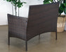 LS156 - Dark Wicker Love Seat With Medium Grey Cushion