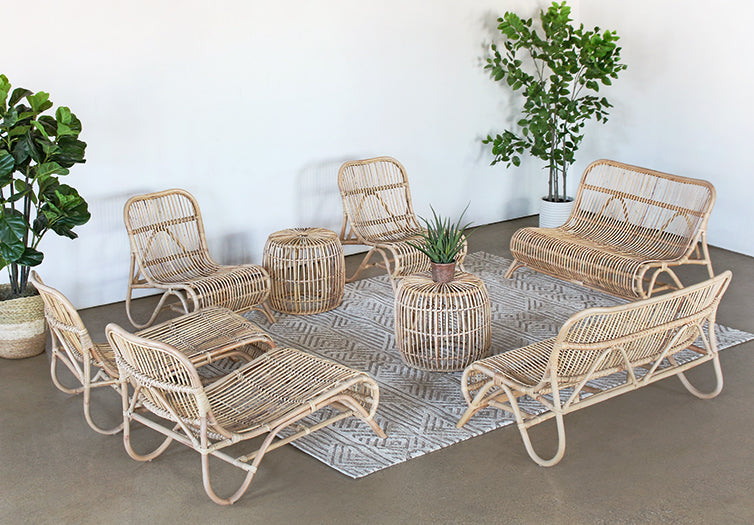 LS158 - Natural Rattan Loveseat