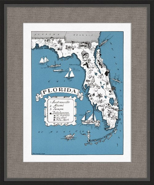 MAP100 Illustrated Map of Florida
