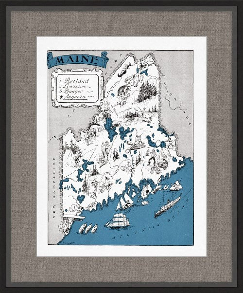 MAP102 Illustrated Map of Maine