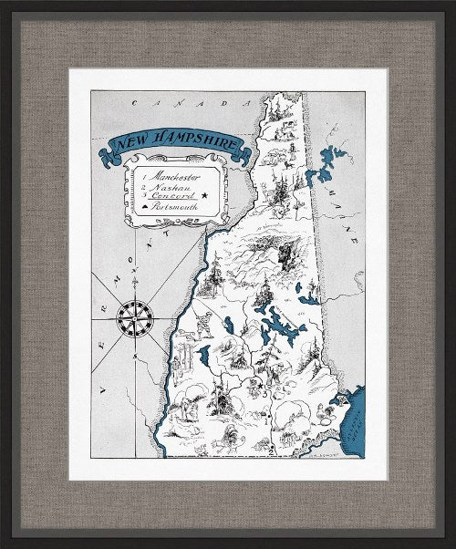MAP105 Illustrated Map of New Hampshire