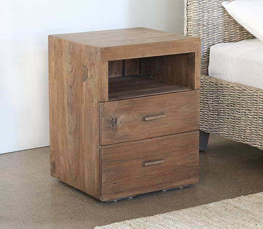 NS08 Reclaimed Teak Modern Nightstand
