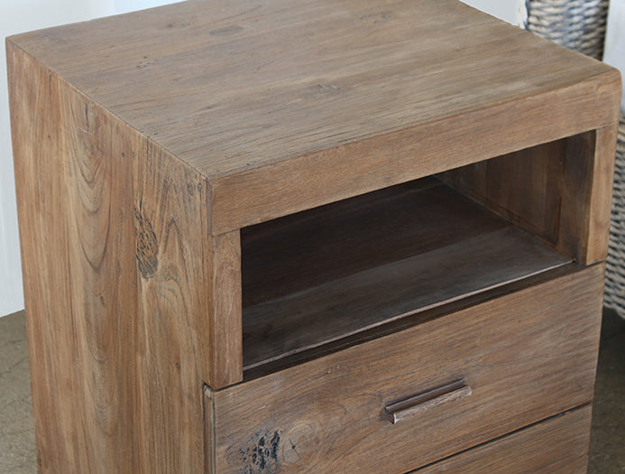 NS08 Reclaimed Teak Modern Nightstand