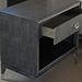 NS78 Back Maple Nightstand with Mother of Pearl Accent 
