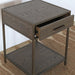 NS86 - Oak Nightstand With Rubbed Bronze Frame