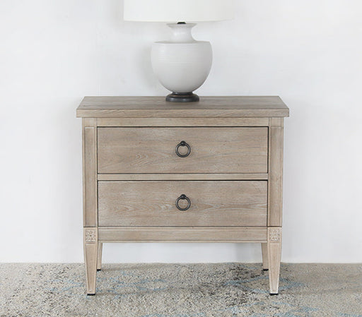 NS91 - Washed Elm Nightstand With 2 Drawers
