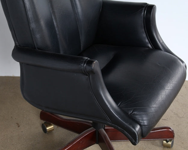 Black Leather Low Back Executive Chair