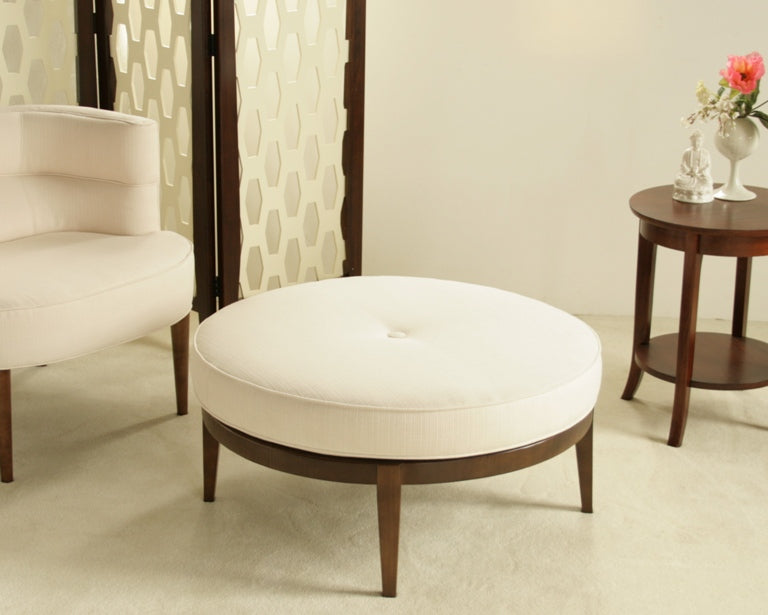Ida Round Ottoman in Cream