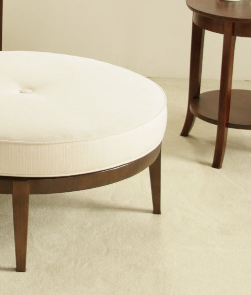 Ida Round Ottoman in Cream