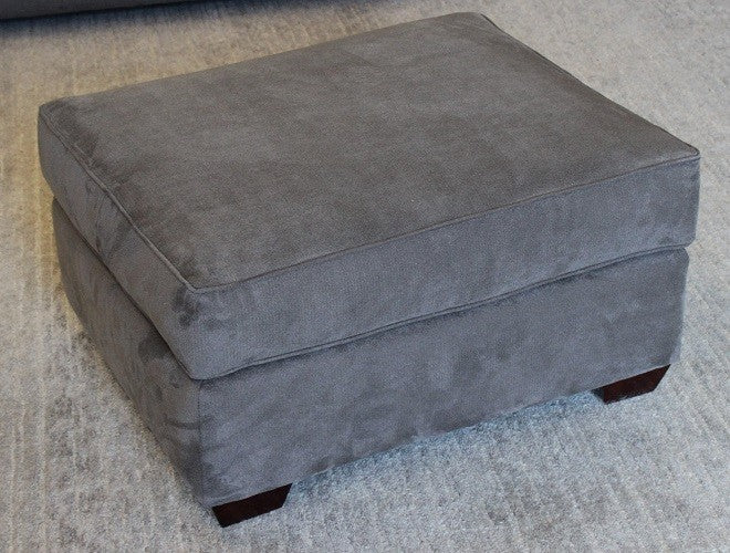 Slate Gray Micro Suede Ottoman
