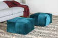 OT129 Square Pouf Ottoman in Teal