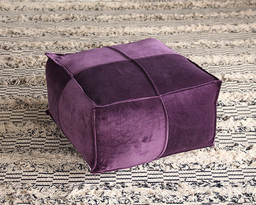 OT130 Square Pouf Ottoman in Eggplant 