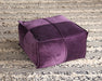 OT130 Square Pouf Ottoman in Eggplant 