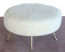 OT132 - Ivory Shearling Leather Cocktail Ottoman 