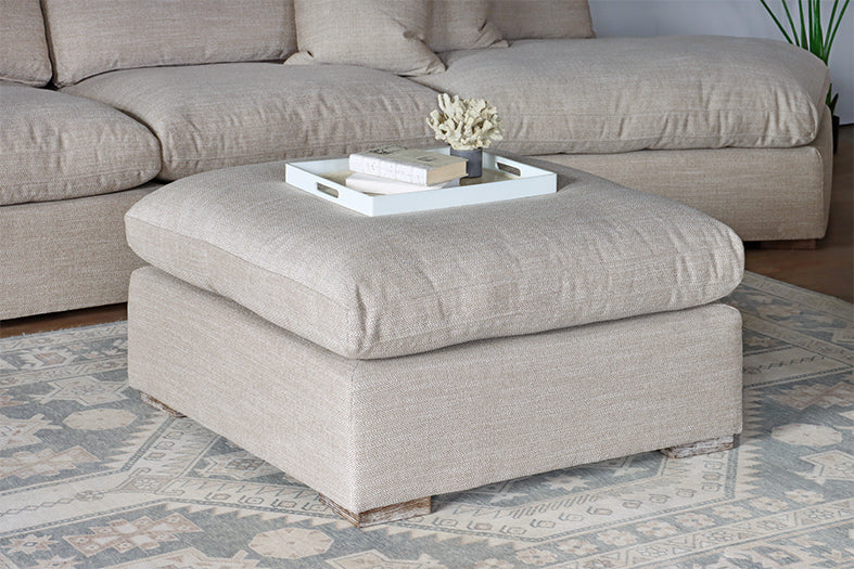 Warm Flax Ottoman Sectional