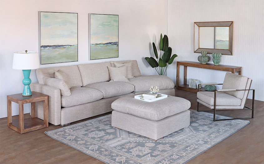 Warm Flax Ottoman Sectional