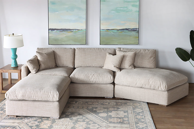 Warm Flax Ottoman Sectional