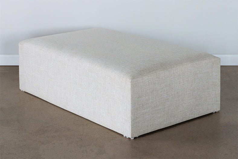 Linen Ottoman With Ash Tray Table (2 Piece)