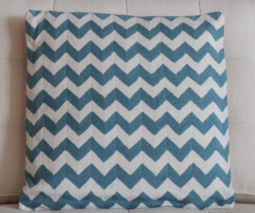 PIL160 Teal Zig Zag Stripes Pillow