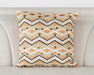 PIL263 - Orange And Ivory Zig Zag Pillow 